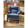 Image 1 : BLUE HIGH BACK WING BACK CHAIR