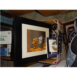 BOX OF PICTURES AND FRAMES