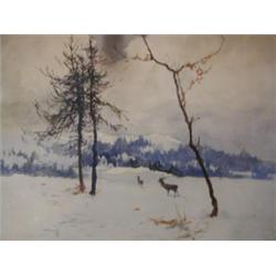 Neogrády Antal(Galasa, 1861-1942 Alag): Téli erdo ozekkel