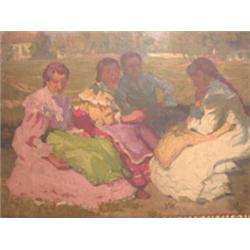 Nyilasy Sándor (Szeged, 1873-1934 Szeged): Lányok szabadban