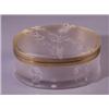 Image 1 : "Copellia," a LALIQUE box, circa 1960, in clear and frosted glass, the hinged cover with gilt met…