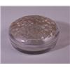 Image 1 : "Le Lys," a LALIQUE powder box for D'ORSAY, circa 1922, in clear and frosted glass with sepia pat…