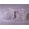Image 1 : "Enfants," a LALIQUE box in clear and frosted glass, and a matchingperfume bottle, both circa 197…