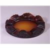 Image 1 : "Martinique," a LALIQUE ashtray, circa 1928, in deep amber glass. Wheel-cut R. LALIQUE FRANCE. M …