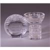 Image 1 : Two modern LALIQUE ashtrays including "Tokio," with a matching cigarette holder. Engraved Lalique…