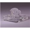 Image 1 : "Chevre," a LALIQUE double ashtray or cigarette holder, circa 1936, in clear and frosted glass. S…