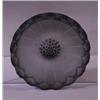 Image 1 : "Paquerette," a LALIQUE ashtray, c. 1929, in topaz glass with black enameled detail. Stenciled R.…