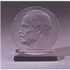 Image 1 : "Louis Pasteur," a LALIQUE commemorative portrait medallion, 1922, in clear and frosted glass, pr…
