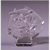 Image 1 : "Hirondelles," a LALIQUE letter seal, circa 1919, in clear and frosted glass. Engraved R. Lalique…
