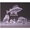 Image 1 : Four modern LALIQUE animals, circa 1970, comprising "Perche," "Sanglier," "Chouette," and "Cigne.…