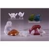 Image 1 : Nine modern LALIQUE colored glass figures of animals, 1990s, including a deer, a chameleon, a sna…