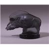 Image 1 : "Sanglier," a LALIQUE automobile hood ornament, circa 1929, in topaz glass. Molded R. LALIQUE, an…