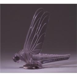 "Libellule," Grande Modele, a LALIQUE automobile hood ornament, circa 1928, in clear and frosted …