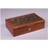 Image 1 : "Monnaie Du Pape," a LALIQUE wood coffret, circa 1920, the cover with a single mirrored panel, in…