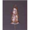 Image 1 : "Scarabees," a LALIQUE metal hat pin, circa 1912, in clear and frosted glass with sepia patina. M…