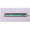 Image 1 : "Barrette Oiseaux", a LALIQUE glass and metal bar pin, circa 1912, the clear glass appearing teal…