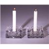 Image 1 : "Soudan," a pair of LALIQUE Art Deco candlesticks, circa 1934, in clear and frosted glass. Stenci…