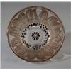 Image 1 : "Fleur," a LALIQUE bowl, circa 1912, in clear and frosted glass with sepia patina and black ename…