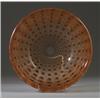Image 1 : "Nemours," a LALIQUE bowl, circa 1921, in clear and frosted glass with sepia patina and brown ena…