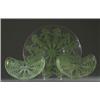 Image 1 : "Pissenlit", a LALIQUE service plate, circa 1921, in clear and frosted glass with green patina. S…