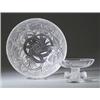 Image 1 : "Pinsons," a modern LALIQUE bowl, together with "Nogent," a modern LALIQUE vase. Both engraved La…