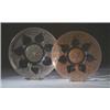 Image 1 : "Vases," two LALIQUE plates, circa 1921, in clear and frosted glass with sepia and gray patina. M…