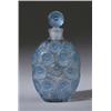Image 1 : "Roses," a LALIQUE perfume bottle for WORTH, in clear and frosted glass with blue patina. Molded …