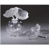 Image 1 : "Deux Anemones," a Modern LALIQUE glass perfume bottle and "Anemones," a LALIQUE ornament, both i…