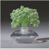 Image 1 : "Muguet," a LALIQUE perfume bottle, circa 1931, in clear and frosted glass with green patina. Ste…