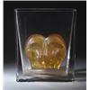Image 1 : "Asmara," a modern LALIQUE vase decorated with cats in opalescent amber and clear glass. Engraved…