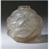 Image 1 : "Oleron," a LALIQUE vase, circa 1927, in clear and frosted glass with traces of sepia patina. Eng…