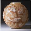 Image 1 : "Formose," a LALIQUE vase, circa 1924, in white opalescent glass with sepia patina. Engraved R. L…