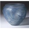 Image 1 : "Nefliers," a LALIQUE vase, circa 1923, in clear and frosted glass with blue patina. Engraved R. …