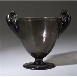 "Ornis," a LALIQUE vase, circa 1926, in topaz glass. Wheel-cut R. LALIQUE FRANCE. M p. 434, no.97…