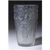 Image 1 : "Coq et Raisins," a LALIQUE vase, circa 1928, in clear and frosted glass with blue-gray patina. S…