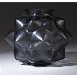 "Champagne," a LALIQUE vase, circa 1927, in topaz glass. Engraved R. Lalique France. M p 439, no.…