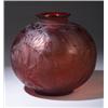 Image 1 : "Poissons," a LALIQUE vase, circa 1921, in cased red glass. Molded R. LALIQUE, engraved Lalique. …