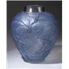 Image 1 : "Archers," a LALIQUE vase, circa 1921, in clear and frosted glass with blue patina. Molded R. LAL…