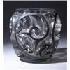 Image 1 : "Tourbillons," a LALIQUE vase, circa 1926, in clear glass with black enameled decoration. Molded …