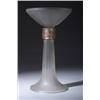 Image 1 : "Bague Feuilles." a LALIQUE lamp, circa 1912, in clear and frosted glass with sepia patina. Wheel…