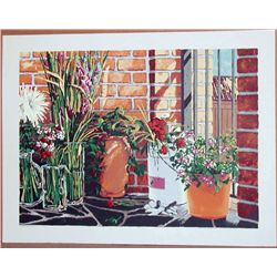 Gregory Johnson, Patio Reflections, Signed Serigraph