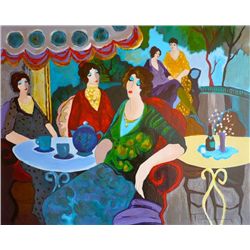 Itzchak Tarkay, Morning Tea, Signed Canvas Print