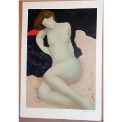 Alain Bonnefoit, Melancholy, Signed Lithograph