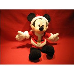 MICKEY MOUSE AS SANTA STUFFED ANIMAL GOOD CONDITION