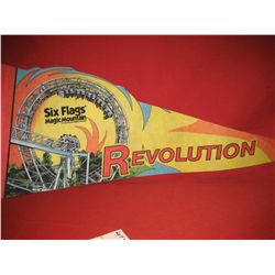 SIXFLAGS ~ REVOLUTION PARK RIDE PENNANT