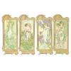 Image 1 : Lot de 4 menus Les fleurs par Mucha  MUCHA Ecrit a l'encre Monsieur Paul Folliot/ Madame...