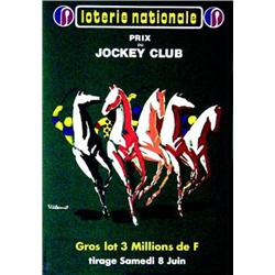 Loterie national Prix du Jockey club VILLEMOT Gros lot de 3 millions de francs. Bedos & Cie Paris...