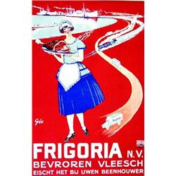 Frigoria  GEO N.V. Bevroren Vleesch Eischt Het Big Uwen Beenhouwer.     Max   Bruxelles Aff. E....