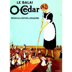 Le Balai O-Cedar  PARVIS TOM Recueille et retient la poussiere      Carton publicitaire / Adverti...