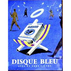 Gauloises Disque bleu   Avec ou sans filtre. 20 cigarettes caporal      Aff. E.  Encadree /  Fram...